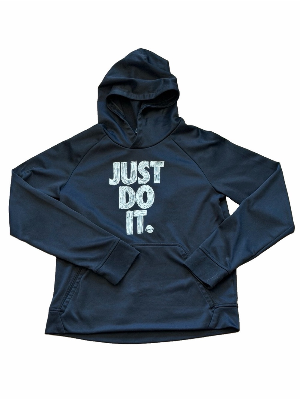 Nike Kids Black Hoodie with White 'Just Do It.' Graphic